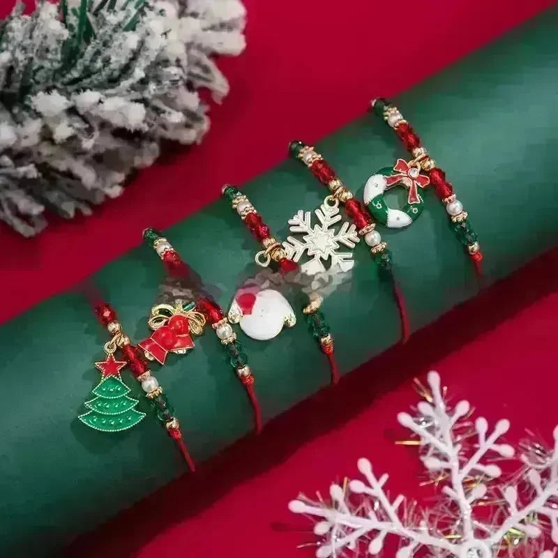 5pcs New Christmas Polymer Clay Handmade Beaded Bracelet set - EX-STOCK CANADA