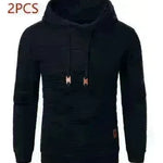 Men's Jacquard Sweatshirt Long-sleeved Hoodie Warm Color  Sports Pullover Top - EX-STOCK CANADA