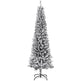 6ft Flocked Christmas Tree, Pencil Christmas Tree With Realistic Branch Tips, Folding Metal Stand, Black EX-STOCK Canada 