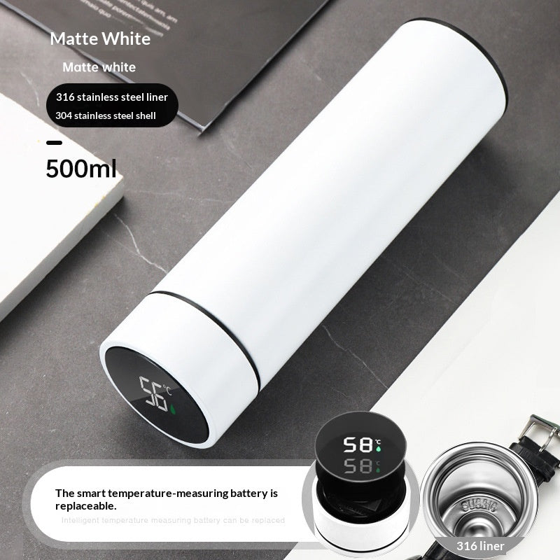 316 Stainless Steel Smart Insulated Water Bottle With Tea-Drink Separation For Men And Women 