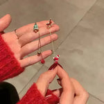 Ins Fashion Xmas Earrings Moving Santa Claus Long Tassel Earrings For Women Christmas Tree Snowflake Asymmetric Drop Earring - EX-STOCK CANADA