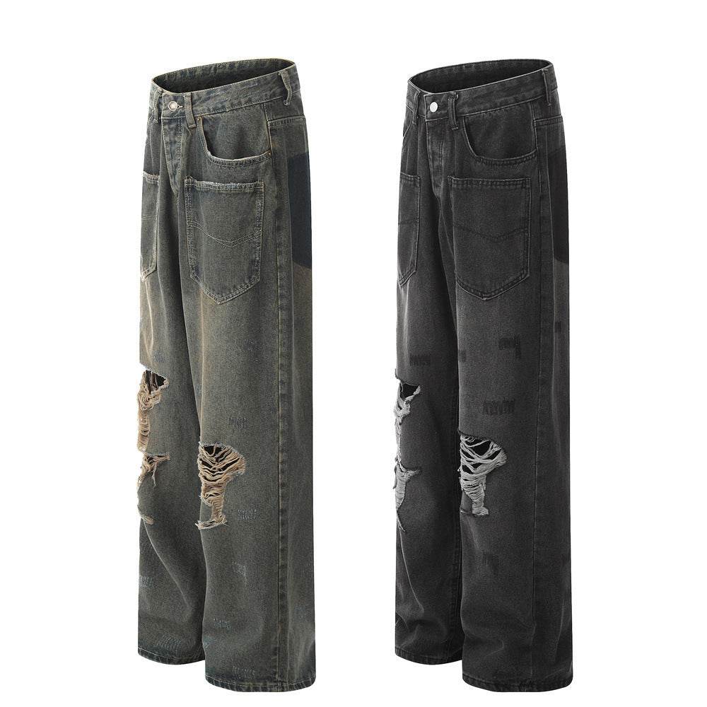 Pocket Design Loose Denim Straight-leg Trousers Men Jeans - EX-STOCK Canada