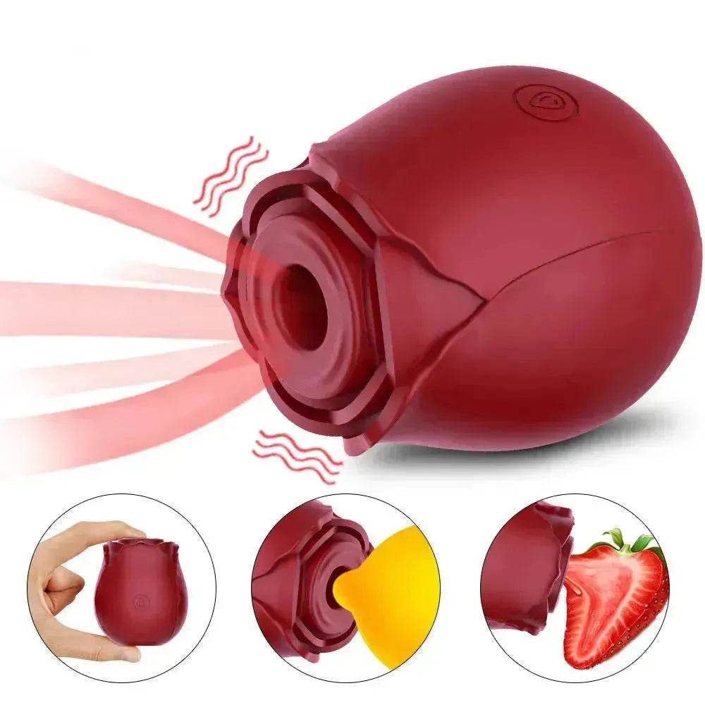 Rose Sec Sucking Tongue Licking Vibrating Toy Rose Toy for Women - EX-STOCK Canada