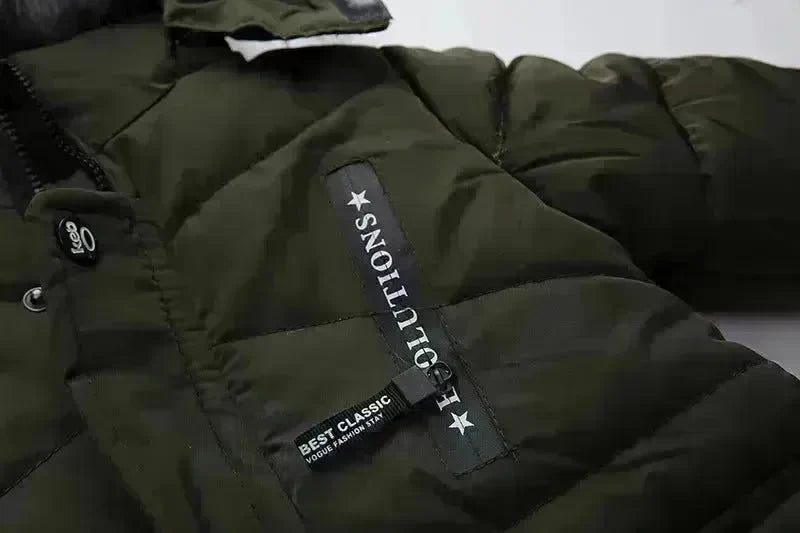 Fashion Boys Thicken Letter Print Hooded Cotton Jacket - EX-STOCK CANADA