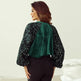 Elegant Fashion Sequined Long sleeve Suede V-neck Blouse top  women - EX-STOCK CANADA