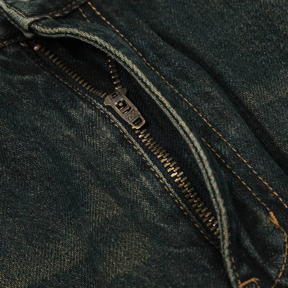 Washed Yellow Denim Bootcut Jeans Pants Men - EX-STOCK Canada