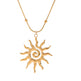 Stainless Steel Hammered Spiral Sun Pendant Necklace EX-STOCK