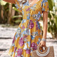 Women Casual floral summer dress Printed V-neck short sleeve Mini Dress - EX-STOCK Canada