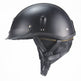 Retro Half-Face Leather Motorcycle Helmet – Black & Brown, S–XL
