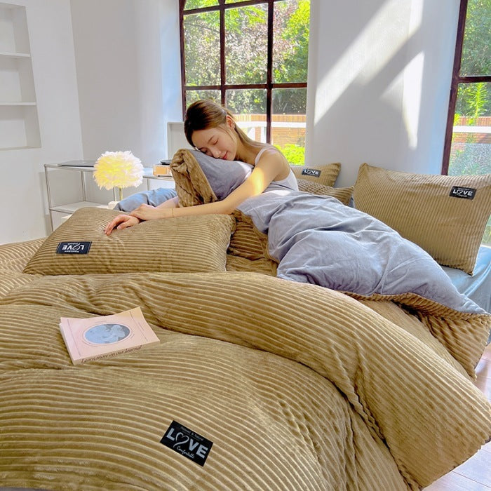 Flannel Double-sided Velvet Duvet Cover For Winter EX-STOCK Canada 