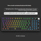Three-mode mechanical keyboard kit with RGB lighting effects on a black background