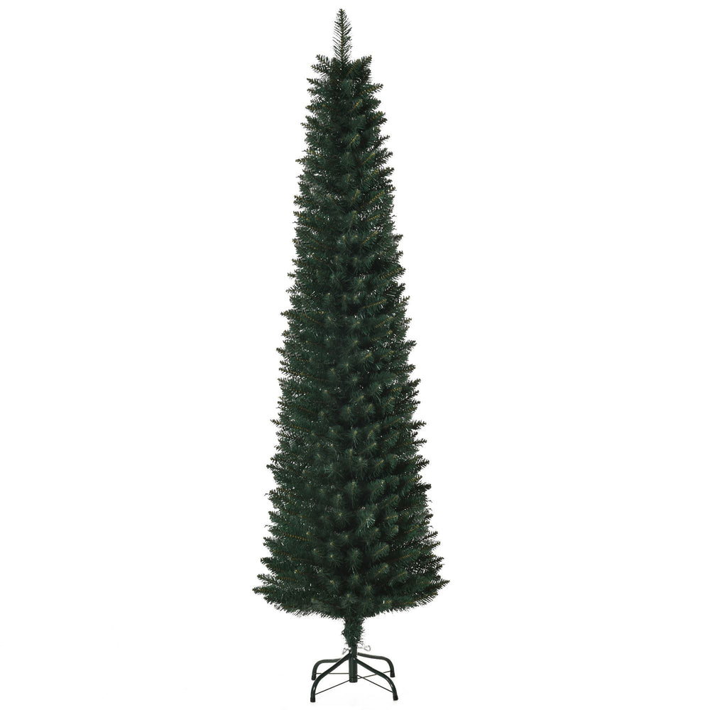 6FT Artificial Christmas Tree Xmas Pencil Tree Holiday Home Indoor Decoration With Foldable Black Stand For Party, Green EX-STOCK Canada 