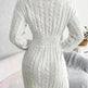 Solid Color V-Neck Long Sleeve Slim fit Winter Knit Mini  sweater Dress Slim - EX-STOCK CANADA