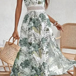 Elegant Spring chic Vacation Resort floral summer maxi dress - EX-STOCK CANADA