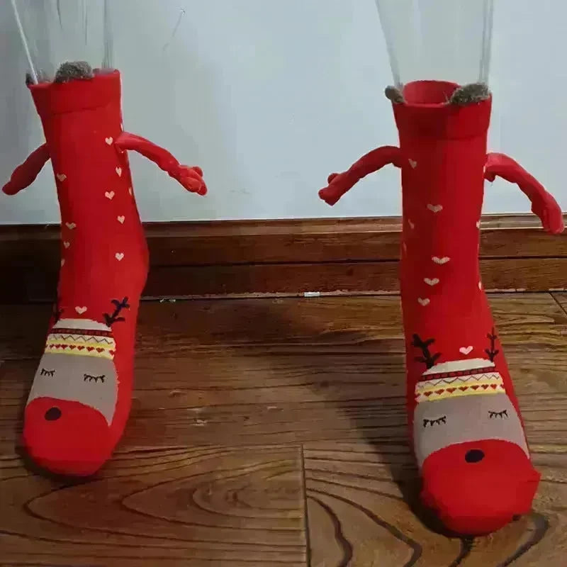 Christmas Stockings Autumn Winter Cotton Magnet Lodestone Hand Tube Socks - EX-STOCK CANADA