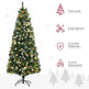 6' Decorated Christmas Trees, Skinny Prelit Artificial Christmas Tree With Snow-dipped Branches, Auto Open, Pinecones EX-STOCK Canada 