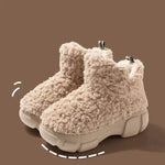 Winter Cashmere Snown Boots With 6cm Platform Warm Plus Velvet High-top Fleece Cotton Shoes Women Outdoor Indoor House Plush Shoes - EX-STOCK Canada