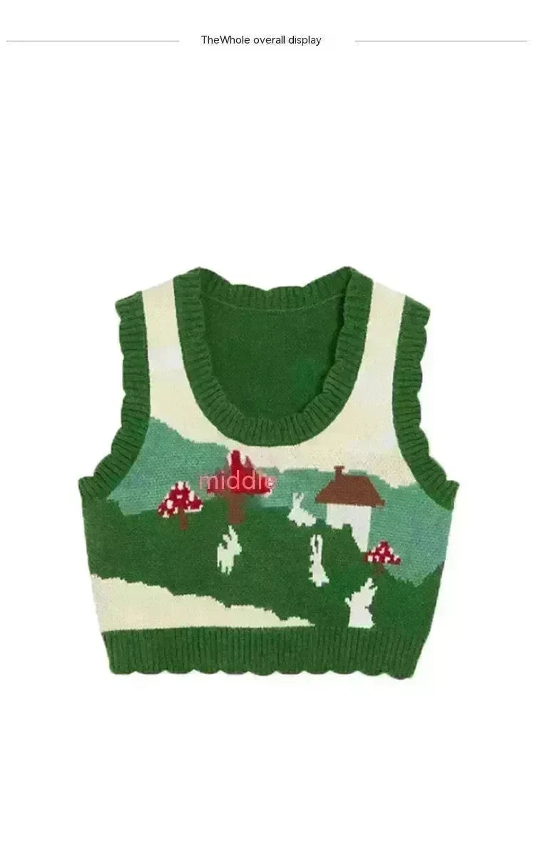 Women Christmas  Sleeveless Knitted Sweater Vest - EX-STOCK CANADA