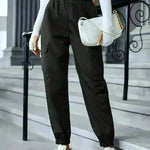 New Cargo Pants Fashion Casual Multi-pocket Elastic Waist Pencil Pants For Women - EX-STOCK CANADA
