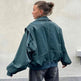 Oversized Fashion Zip-up Lapel Leather Jacket for women - EX-STOCK Canada