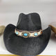 Summer Outdoor Ethnic Style Felt and Straw Cowboy Hat - EX-STOCK Canada