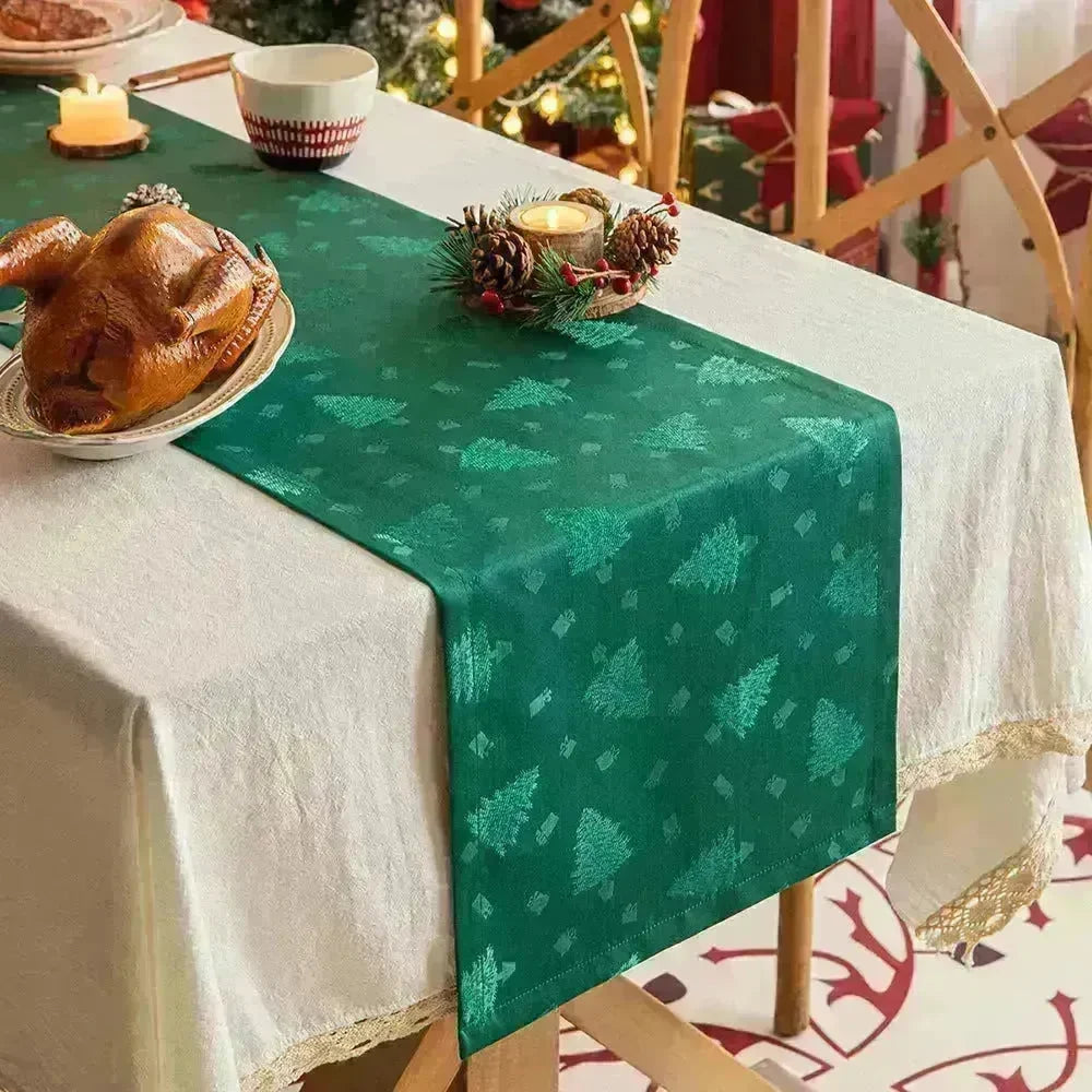 Christmas Table Runner Dark Jacquard Dining Table - EX-STOCK CANADA