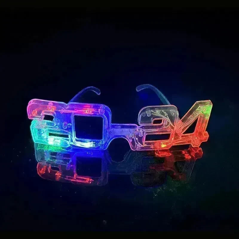 LED Glowing New Year Glasses 2024 Glitter Glasses For Party Evening Decoration - EX-STOCK CANADA