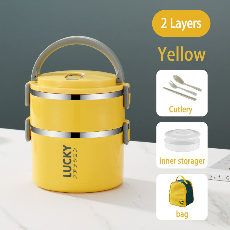 Stainless Steel Microwave Oven Sealed Insulated Lunch Box With Lid EX-STOCK