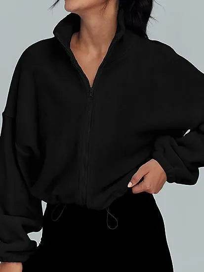 Women's Polar Fleece Sports Velvet Stand Collar Zipper Jacket - EX-STOCK Canada