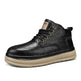 TPESO Retro Mid-Top Boots for Men – Chunky Sole Lace-Up Casual Ankle Boot black