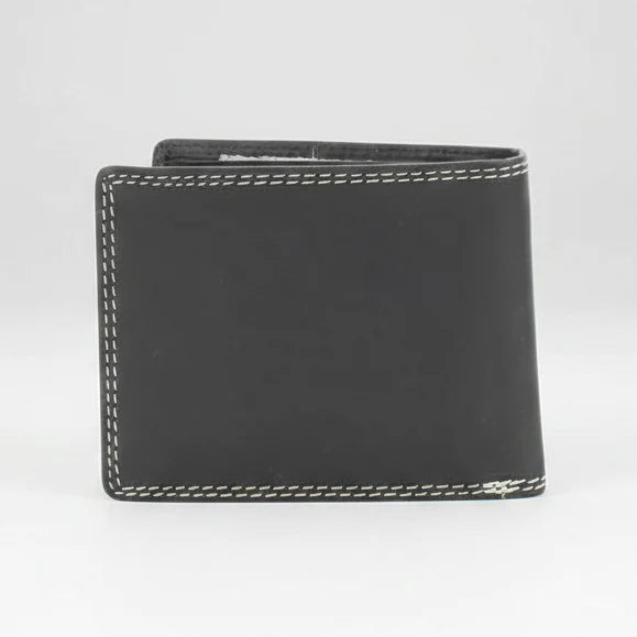 Portefeuille Bifold pour hommes en cuir de vache embossé motif loup 