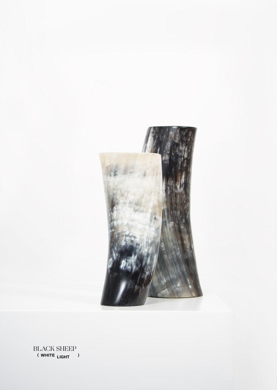 Ankole & Gyr Horn Dark Vase EX-STOCK Canada 