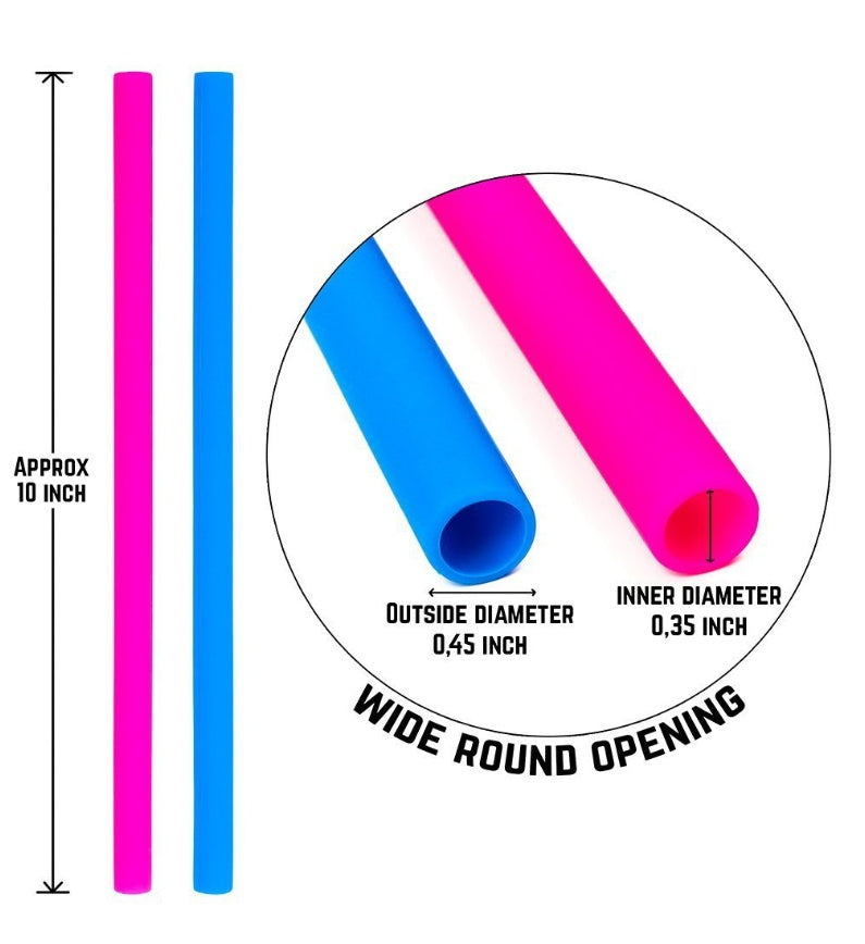 AWESOME REUSABLE RAINBOW SILICONE STRAWS (PACK OF 6 + CLEANING BRUSH) EX-STOCK Canada 