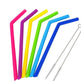 AWESOME REUSABLE RAINBOW SILICONE STRAWS (PACK OF 6 + CLEANING BRUSH) EX-STOCK Canada 