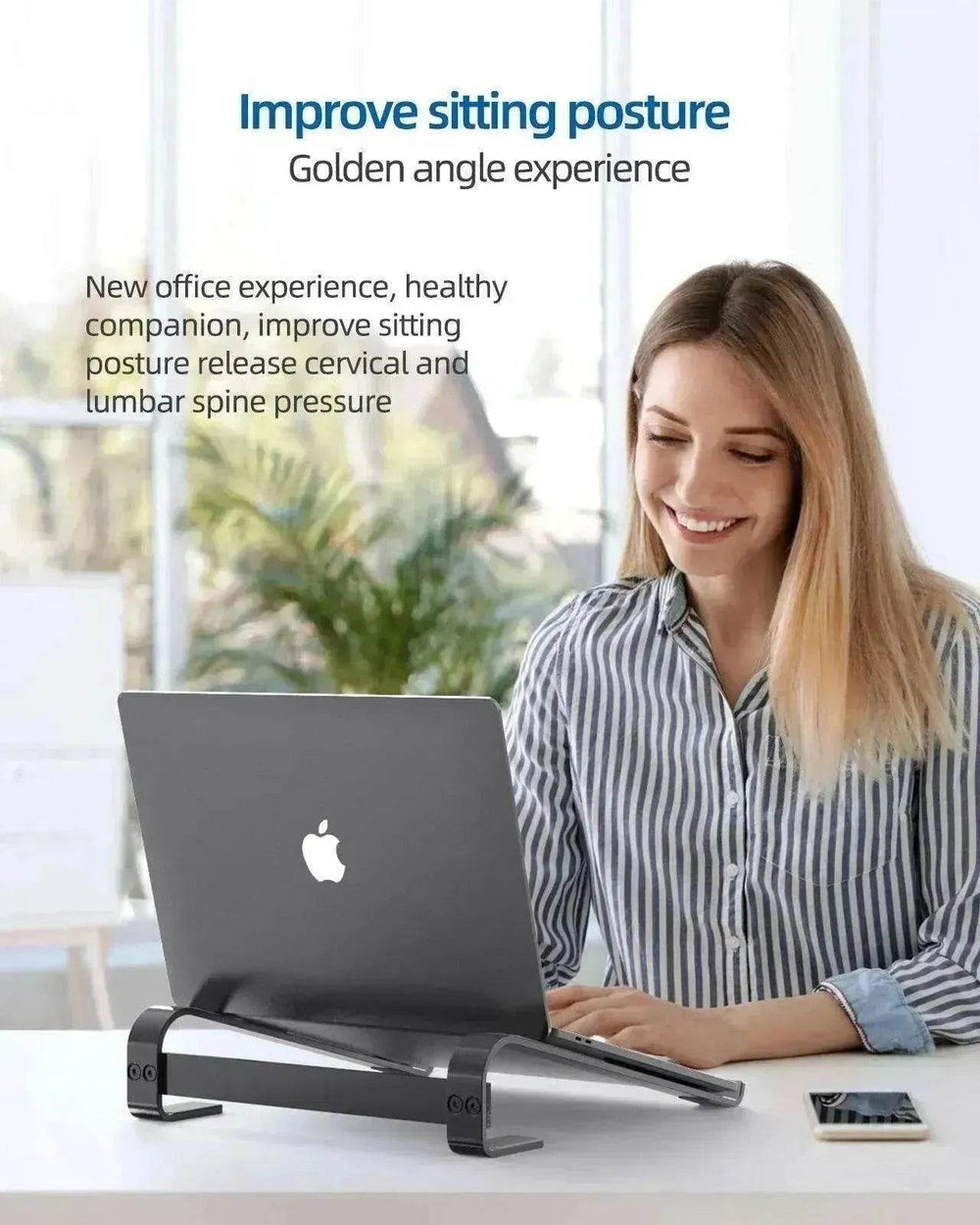 Alum. Portable Laptop Stand: Ventilated, Ergo Holder - EX-STOCK Canada