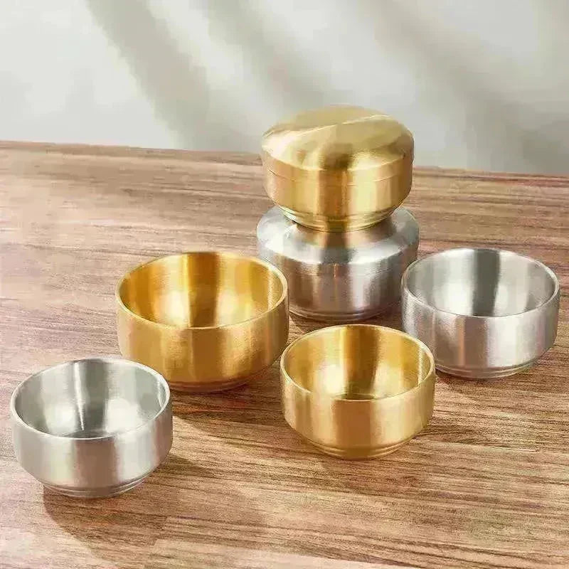 An Adorable Stainless Steel with Golden Tape Tureen Bowl - EX-STOCK CANADA
