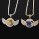 Angel Wings Medallions Custom Photo Pendant Necklace For Men Hip Hop Jewelry Iced Out Pendant Custom Engraved Name Memory Gift - EX-STOCK Canada