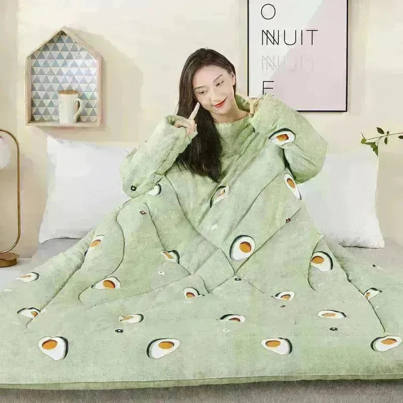 Anti kick Casual Home & Office With Sleeves Wearable Quilt - EX-STOCK CANADA
