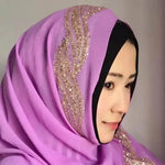 Arab Chiffon sprinkled gold long scarf - EX-STOCK Canada