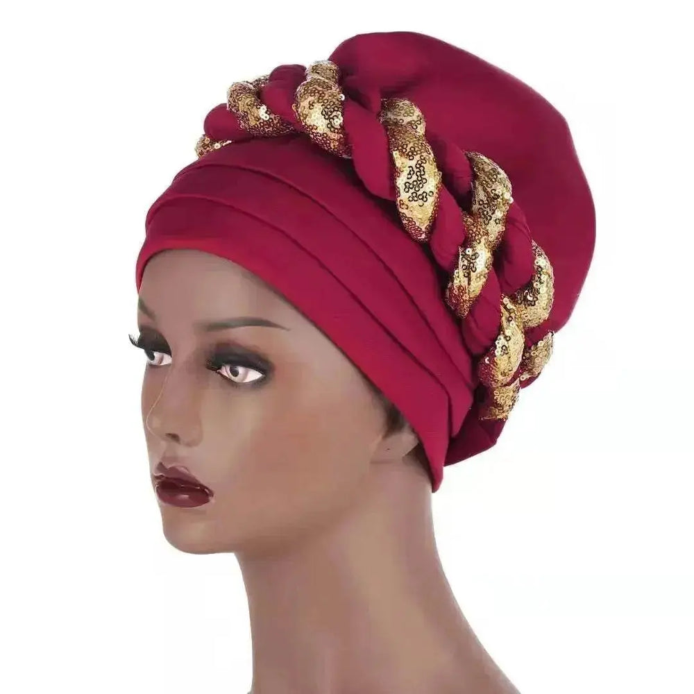 Arab Double Sequined Turban Hat - EX-STOCK Canada