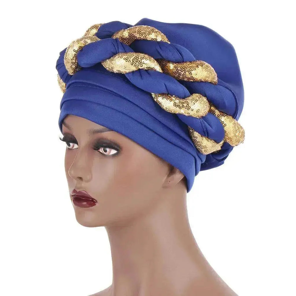 Arab Double Sequined Turban Hat - EX-STOCK Canada