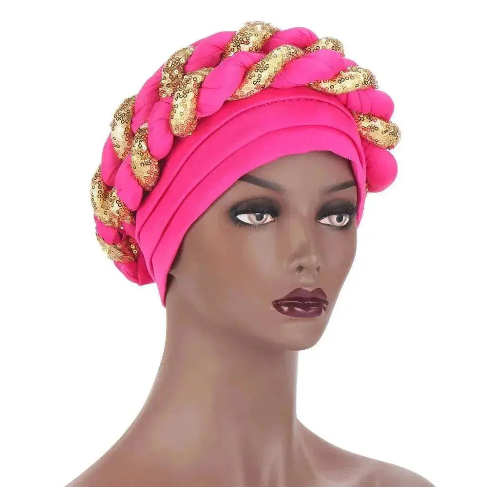 Arab Double Sequined Turban Hat - EX-STOCK Canada