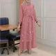 Arab Round Neck Lace Floral Dress - EX-STOCK Canada