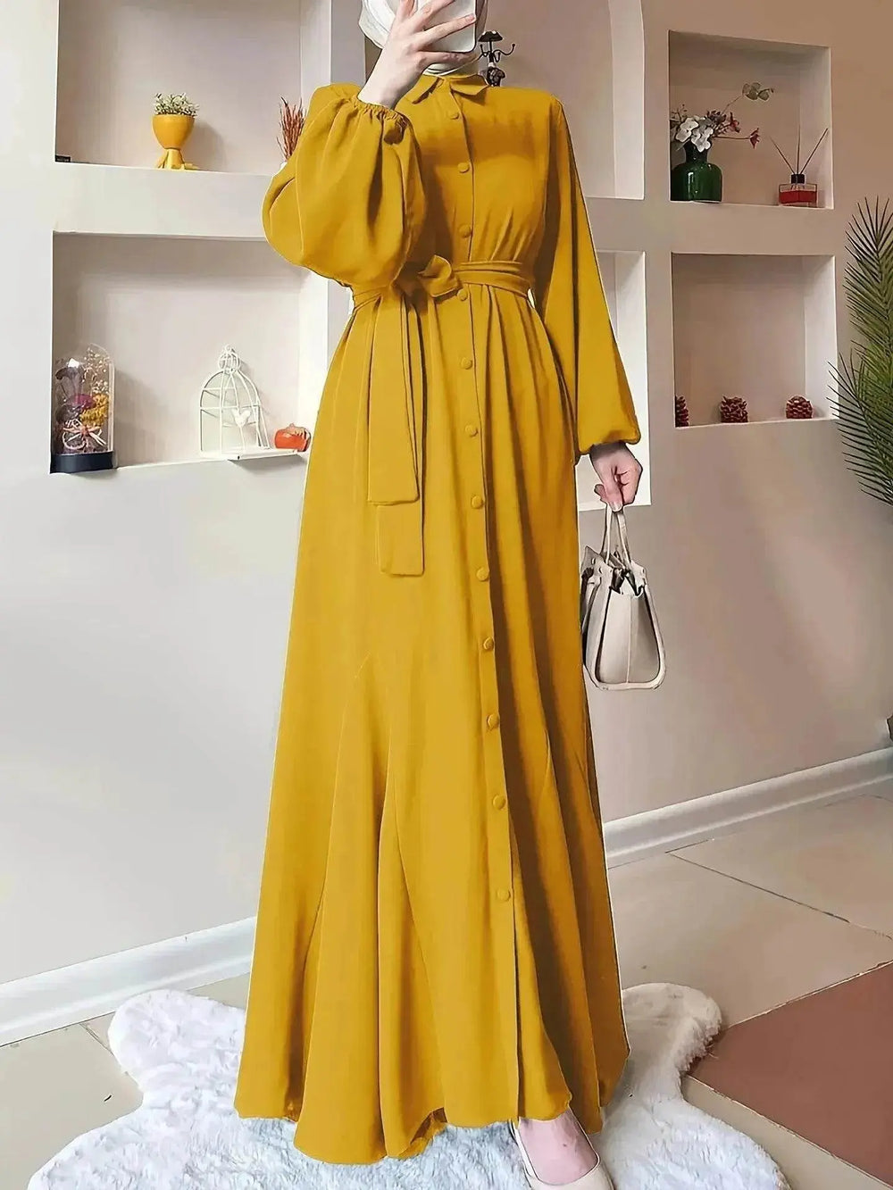 Arab Solid Color Women's Clothing Dress - EX-STOCK Canada