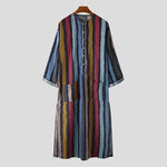 Arab Striped Printed Arab Men's Robe - EX-STOCK Canada