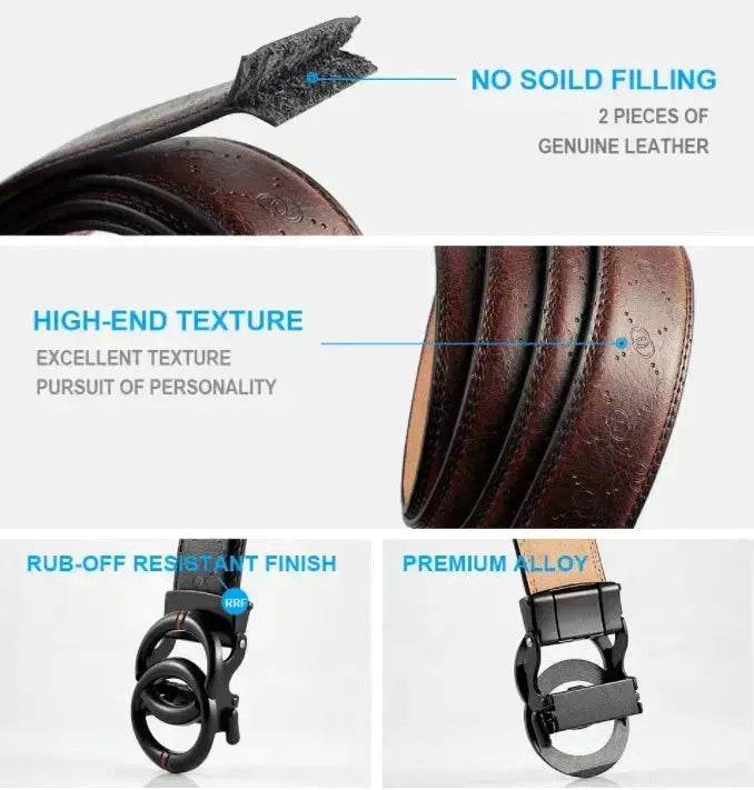 Automatic Alloy Buckle Cowhide Men's Belt - EX-STOCK Canada