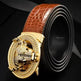 Automatic Buckle Leather With Diamond-studded Pattern Bull Head Belt - EX-STOCK Canada