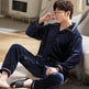 Autumn And Winter Flannel Men's Pajamas Men's Lapel Cardigan  EX-STOCK CANADA