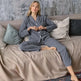 Autumn New French Simplicity Comfortable Thermal Knitting Cotton Silk Long-sleeved Pajamas For Women - EX-STOCK Canada