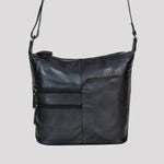 Greenwood Leather Shoulder Bag with 2 Zip Pockets 